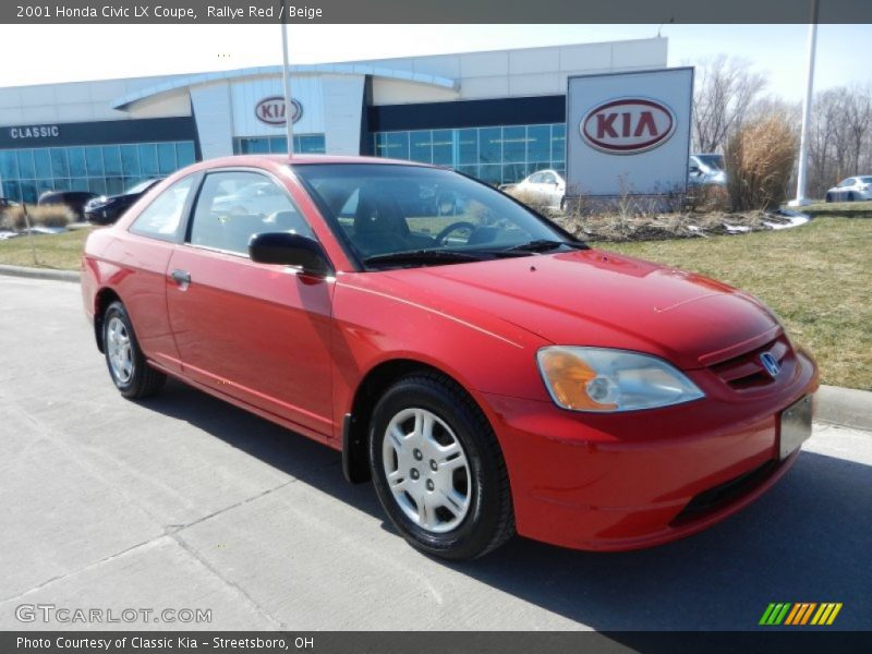 Rallye Red / Beige 2001 Honda Civic LX Coupe