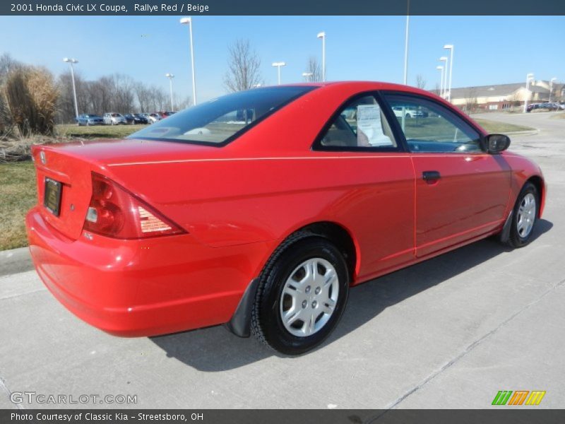 Rallye Red / Beige 2001 Honda Civic LX Coupe