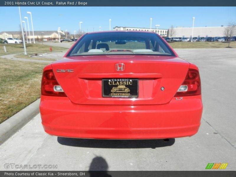 Rallye Red / Beige 2001 Honda Civic LX Coupe
