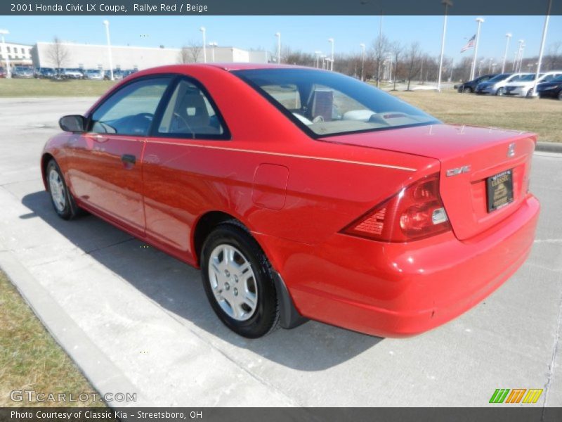 Rallye Red / Beige 2001 Honda Civic LX Coupe