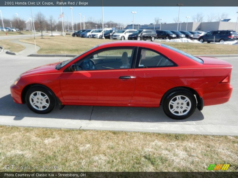 Rallye Red / Beige 2001 Honda Civic LX Coupe