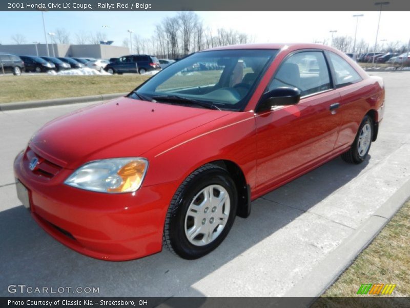Rallye Red / Beige 2001 Honda Civic LX Coupe
