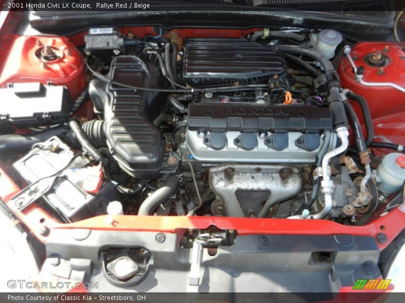 Rallye Red / Beige 2001 Honda Civic LX Coupe