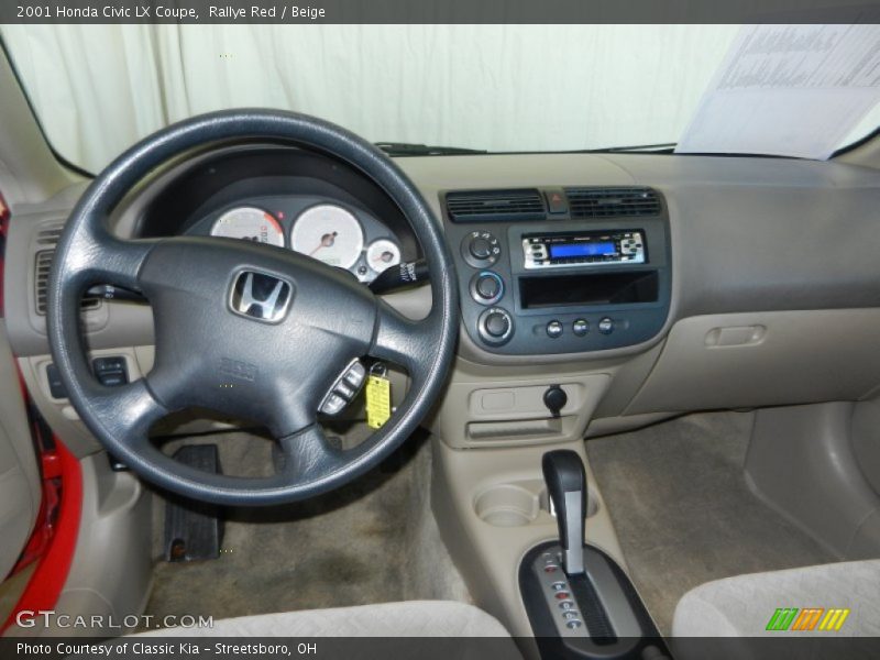 Rallye Red / Beige 2001 Honda Civic LX Coupe