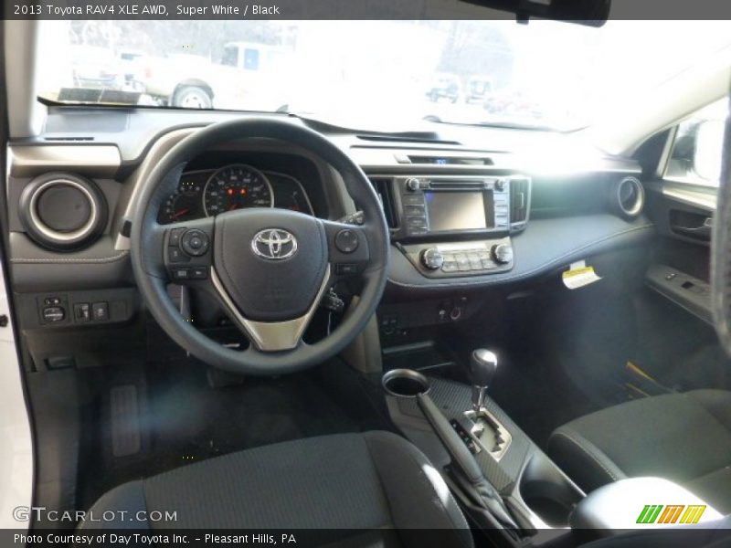 Super White / Black 2013 Toyota RAV4 XLE AWD