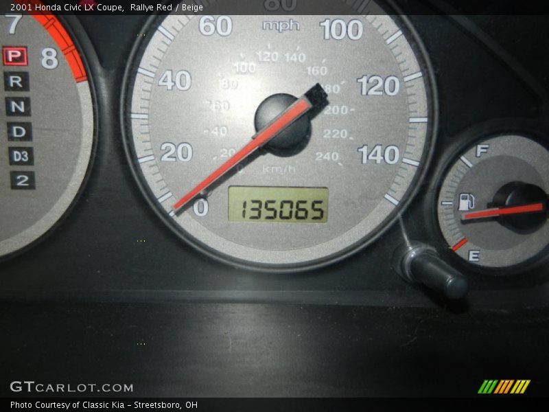 Rallye Red / Beige 2001 Honda Civic LX Coupe