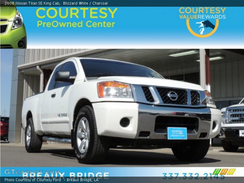 Blizzard White / Charcoal 2008 Nissan Titan SE King Cab