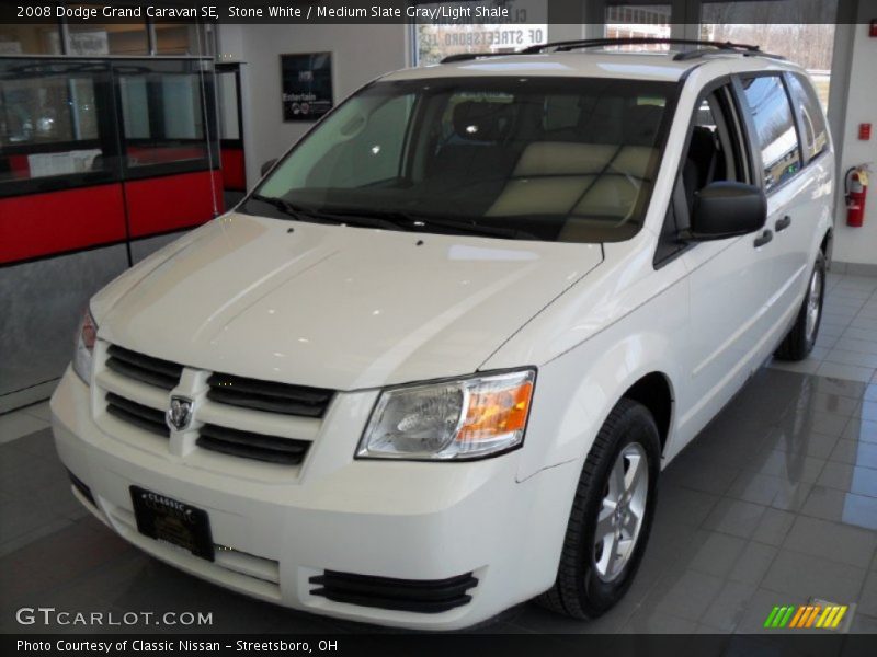 Stone White / Medium Slate Gray/Light Shale 2008 Dodge Grand Caravan SE