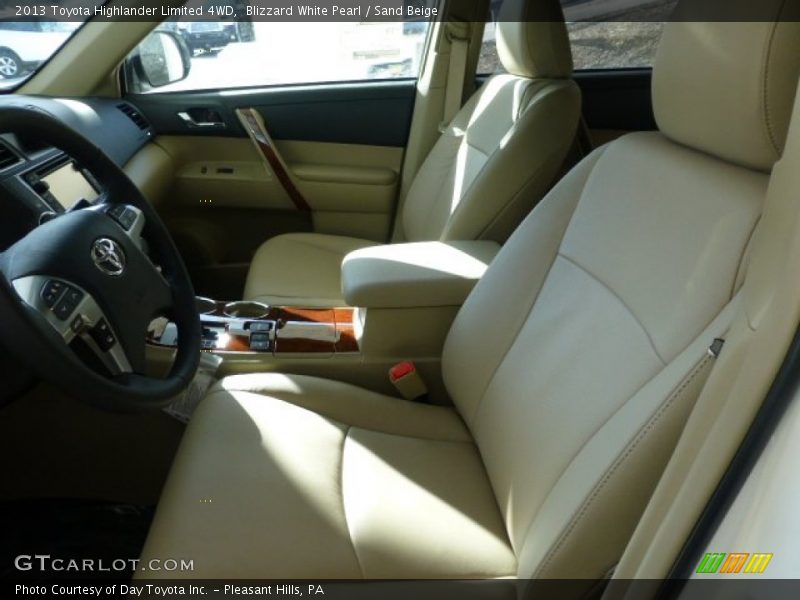 Blizzard White Pearl / Sand Beige 2013 Toyota Highlander Limited 4WD