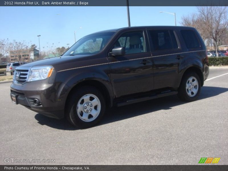 Dark Amber Metallic / Beige 2012 Honda Pilot LX