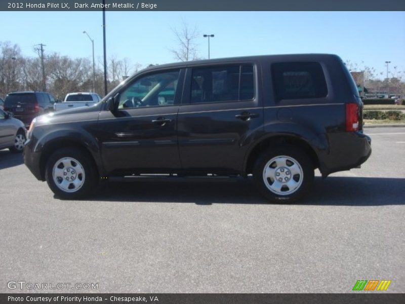Dark Amber Metallic / Beige 2012 Honda Pilot LX