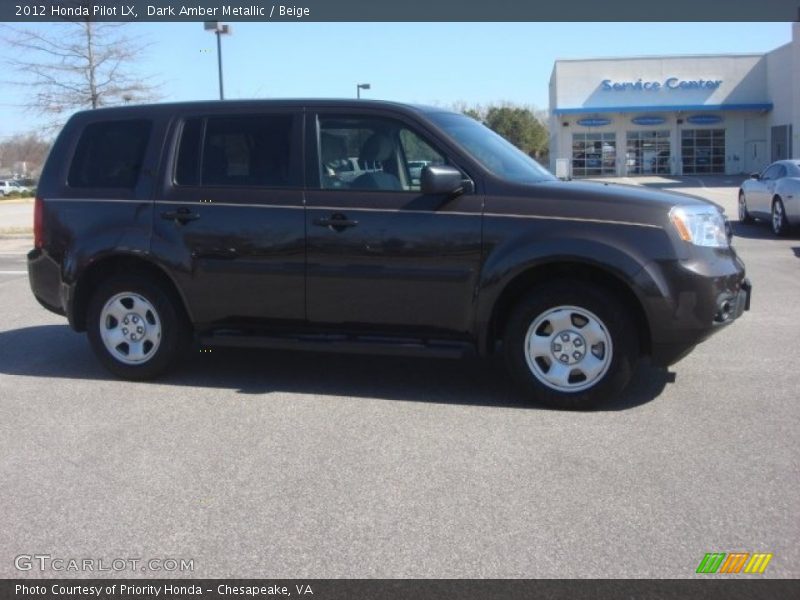 Dark Amber Metallic / Beige 2012 Honda Pilot LX