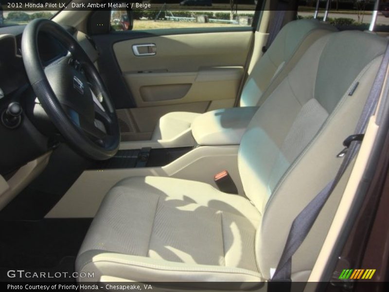 Dark Amber Metallic / Beige 2012 Honda Pilot LX
