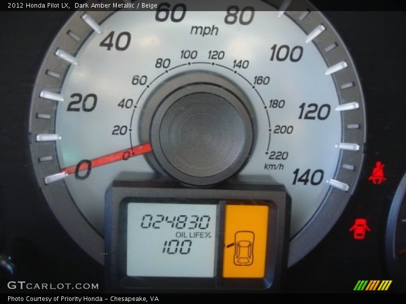 Dark Amber Metallic / Beige 2012 Honda Pilot LX