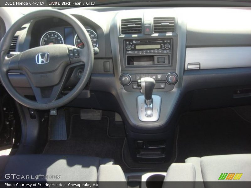 Crystal Black Pearl / Gray 2011 Honda CR-V LX