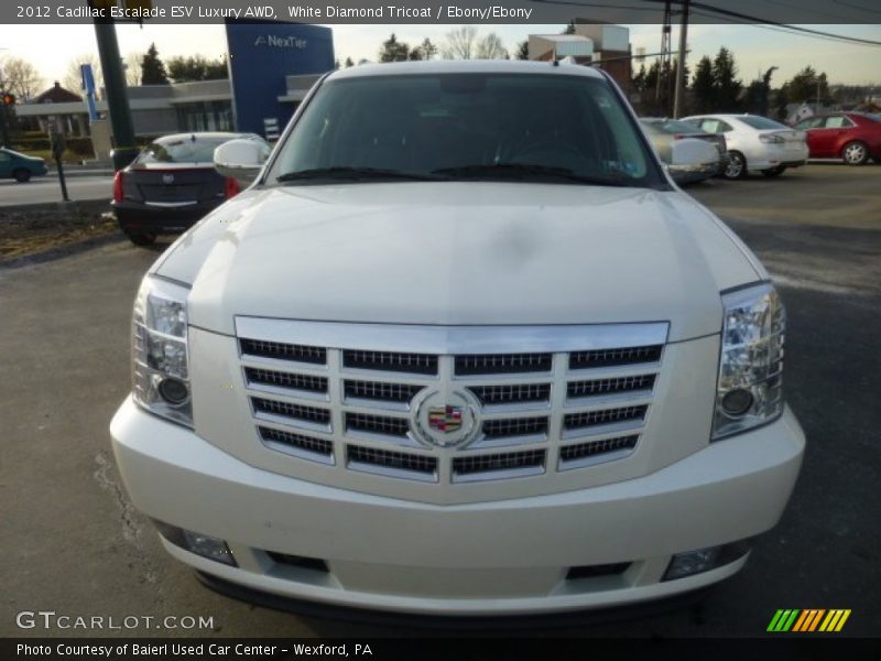 White Diamond Tricoat / Ebony/Ebony 2012 Cadillac Escalade ESV Luxury AWD