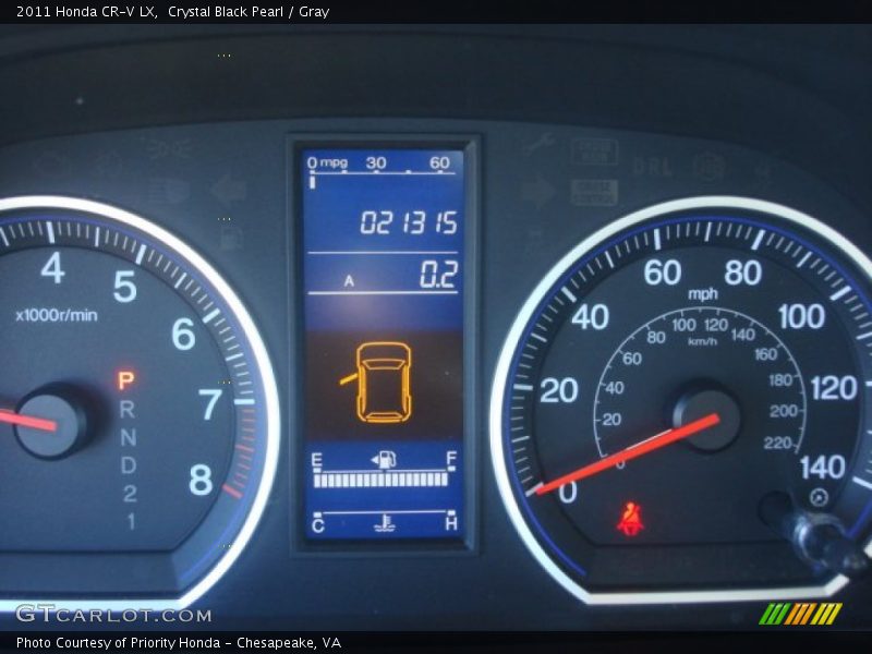 Crystal Black Pearl / Gray 2011 Honda CR-V LX