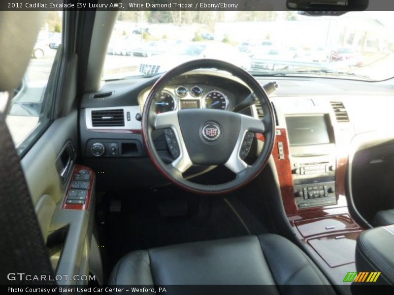 White Diamond Tricoat / Ebony/Ebony 2012 Cadillac Escalade ESV Luxury AWD