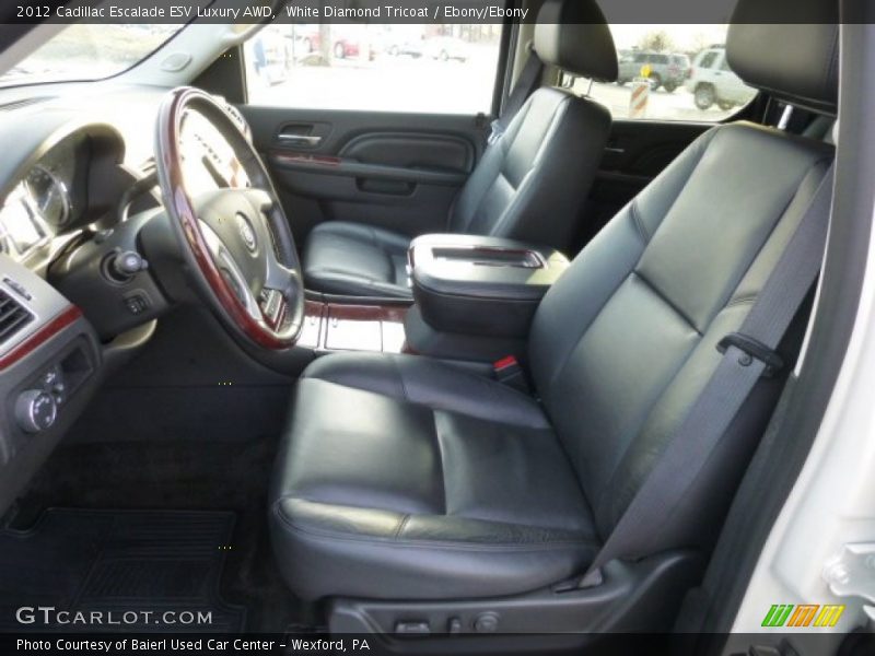 White Diamond Tricoat / Ebony/Ebony 2012 Cadillac Escalade ESV Luxury AWD
