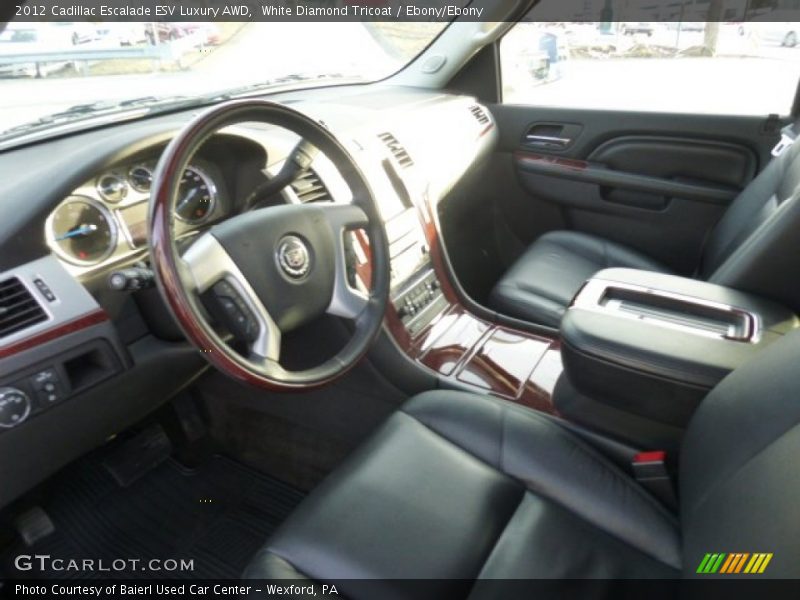 White Diamond Tricoat / Ebony/Ebony 2012 Cadillac Escalade ESV Luxury AWD