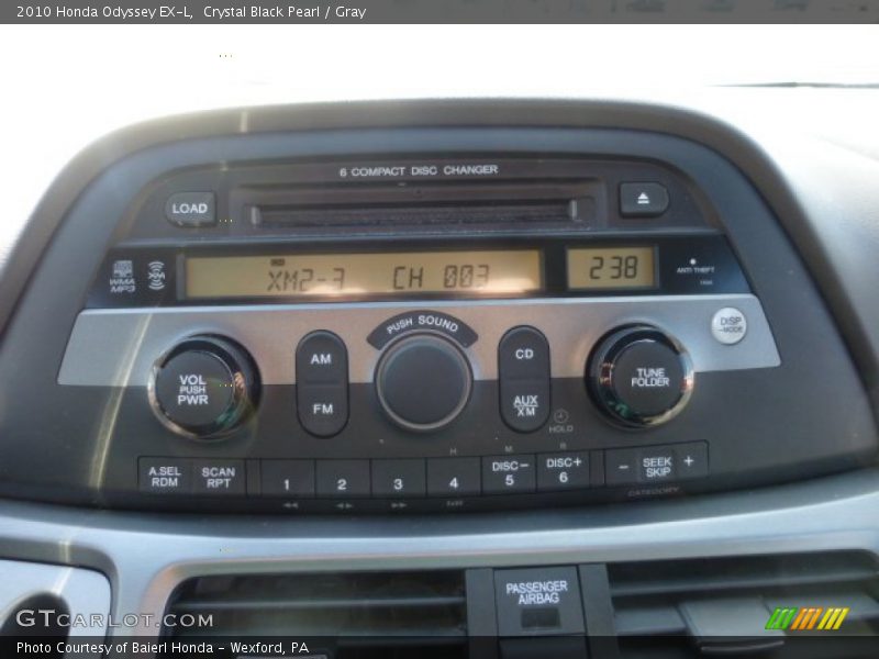 Crystal Black Pearl / Gray 2010 Honda Odyssey EX-L
