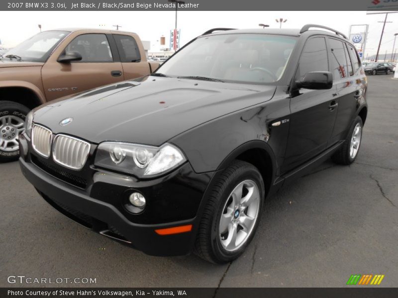 Jet Black / Black/Sand Beige Nevada Leather 2007 BMW X3 3.0si