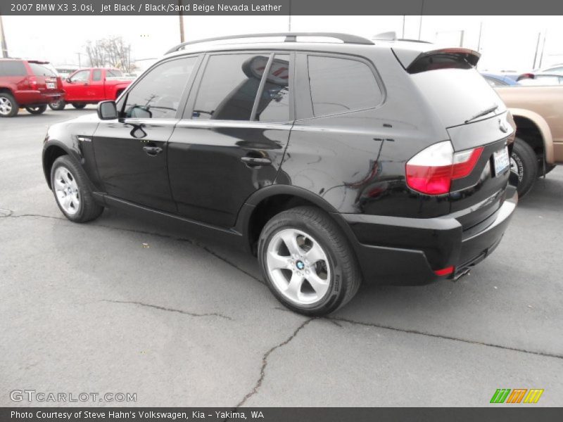 Jet Black / Black/Sand Beige Nevada Leather 2007 BMW X3 3.0si