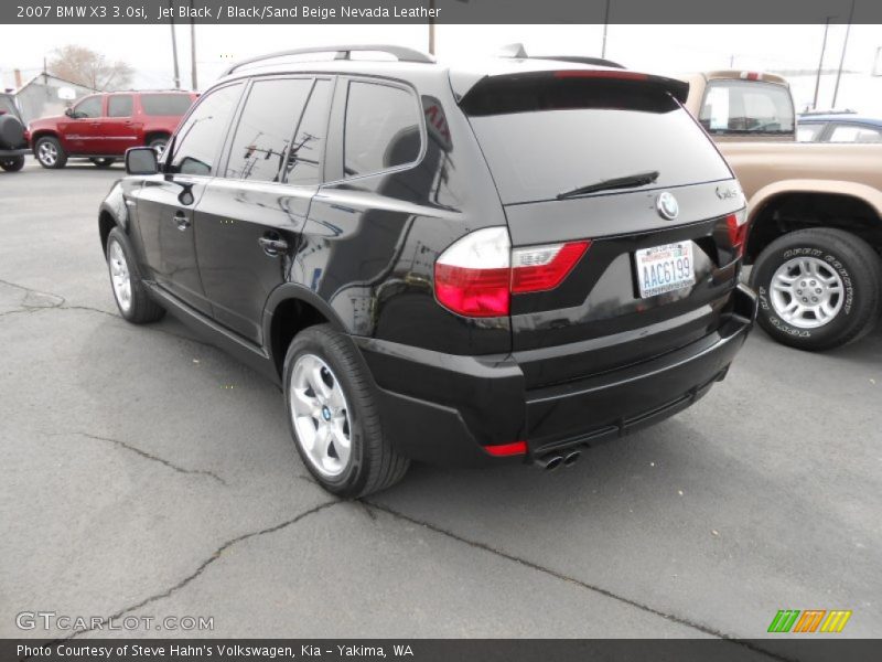 Jet Black / Black/Sand Beige Nevada Leather 2007 BMW X3 3.0si