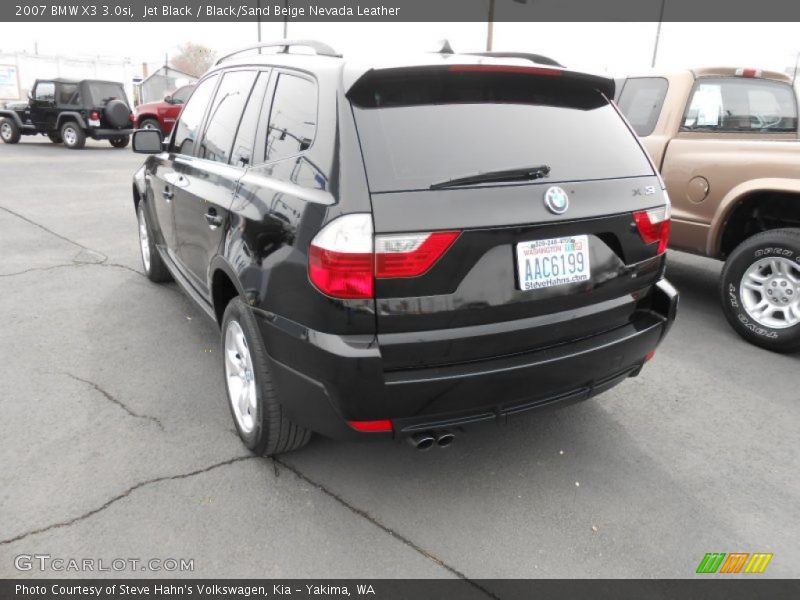 Jet Black / Black/Sand Beige Nevada Leather 2007 BMW X3 3.0si