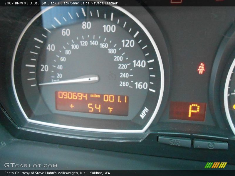 Jet Black / Black/Sand Beige Nevada Leather 2007 BMW X3 3.0si