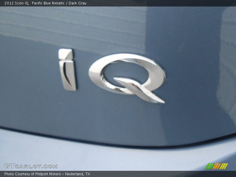 Pacific Blue Metallic / Dark Gray 2012 Scion iQ