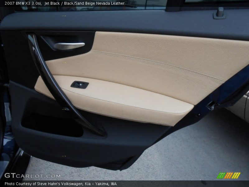 Jet Black / Black/Sand Beige Nevada Leather 2007 BMW X3 3.0si