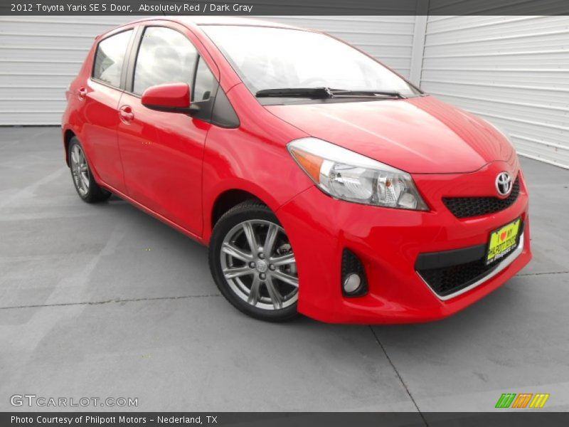 Absolutely Red / Dark Gray 2012 Toyota Yaris SE 5 Door