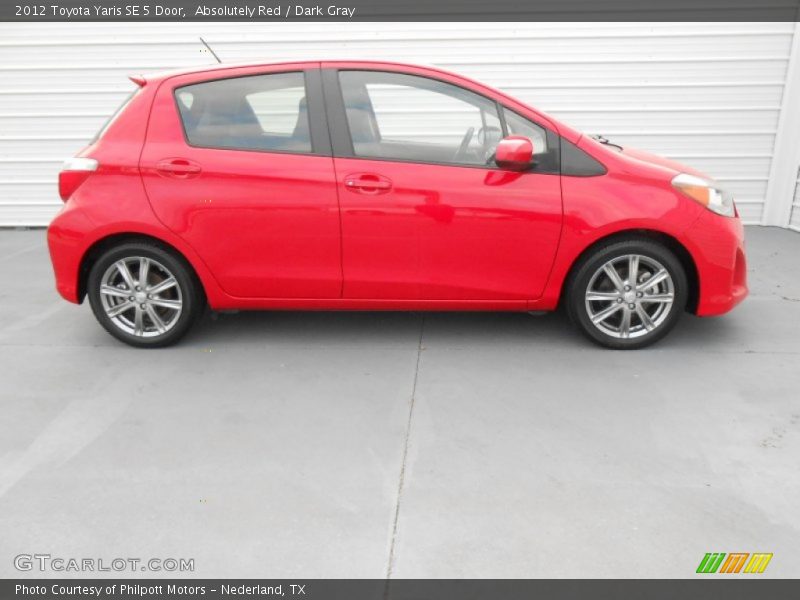 Absolutely Red / Dark Gray 2012 Toyota Yaris SE 5 Door
