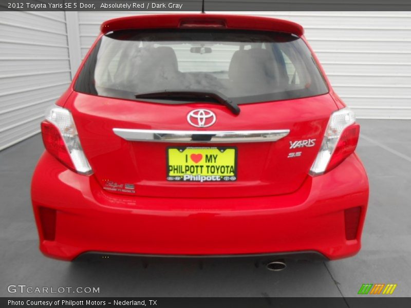 Absolutely Red / Dark Gray 2012 Toyota Yaris SE 5 Door