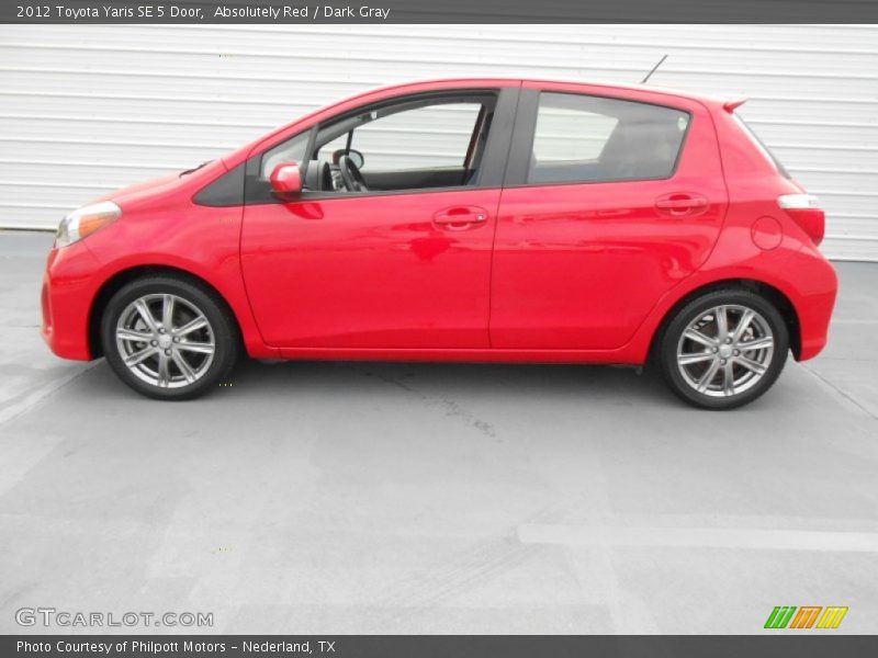 Absolutely Red / Dark Gray 2012 Toyota Yaris SE 5 Door
