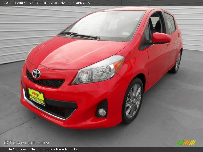Absolutely Red / Dark Gray 2012 Toyota Yaris SE 5 Door