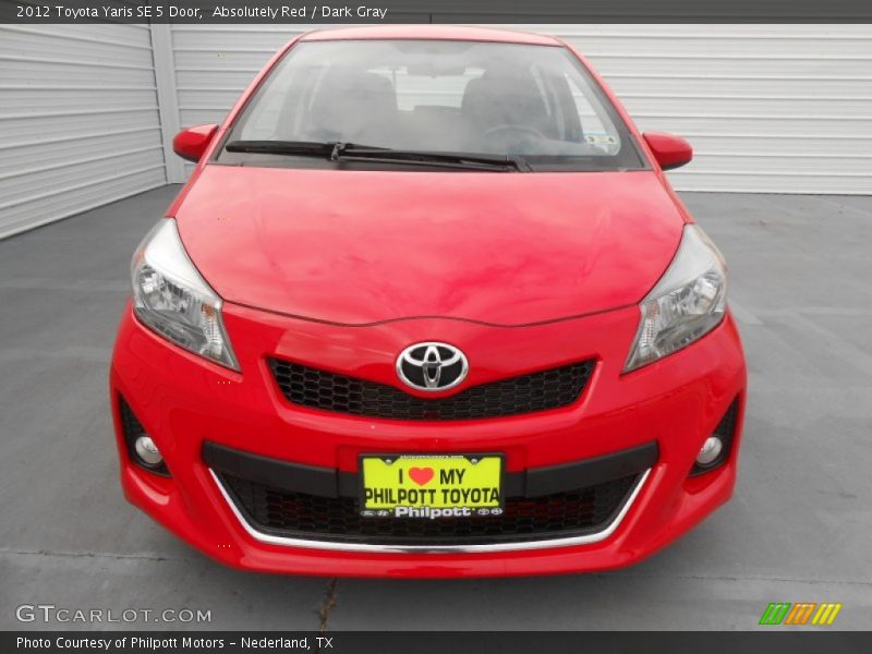 Absolutely Red / Dark Gray 2012 Toyota Yaris SE 5 Door