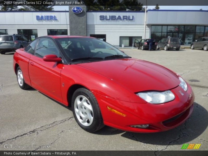 Bright Red / Black 2002 Saturn S Series SC2 Coupe