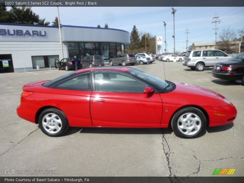 Bright Red / Black 2002 Saturn S Series SC2 Coupe