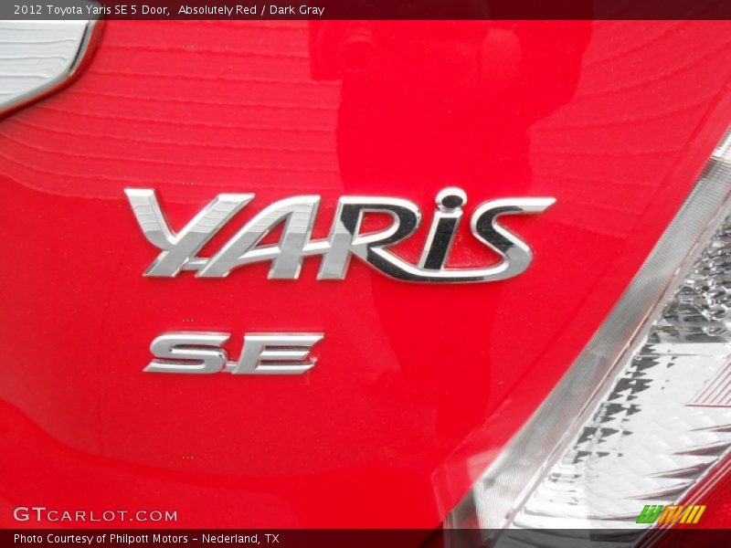 Absolutely Red / Dark Gray 2012 Toyota Yaris SE 5 Door