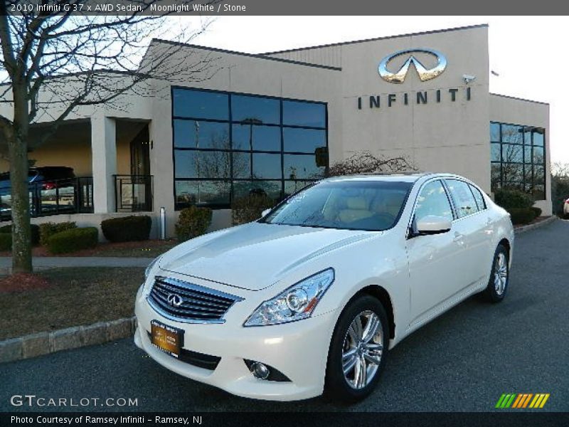 Moonlight White / Stone 2010 Infiniti G 37 x AWD Sedan