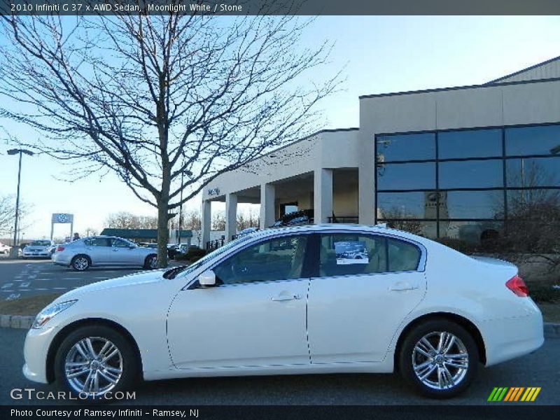 Moonlight White / Stone 2010 Infiniti G 37 x AWD Sedan