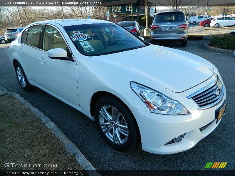 Moonlight White / Stone 2010 Infiniti G 37 x AWD Sedan