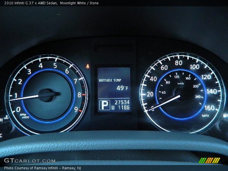 Moonlight White / Stone 2010 Infiniti G 37 x AWD Sedan
