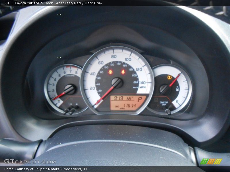 Absolutely Red / Dark Gray 2012 Toyota Yaris SE 5 Door