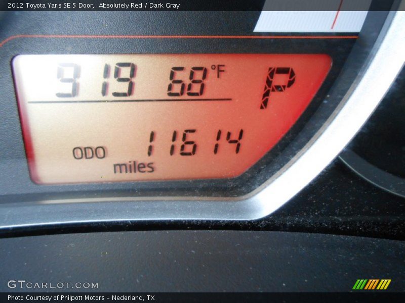 Absolutely Red / Dark Gray 2012 Toyota Yaris SE 5 Door
