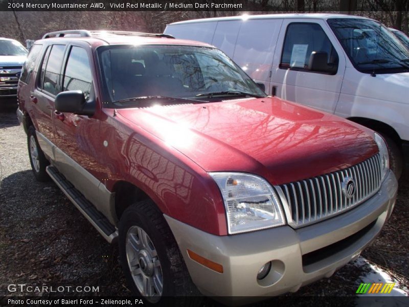 Vivid Red Metallic / Medium Dark Parchment 2004 Mercury Mountaineer AWD