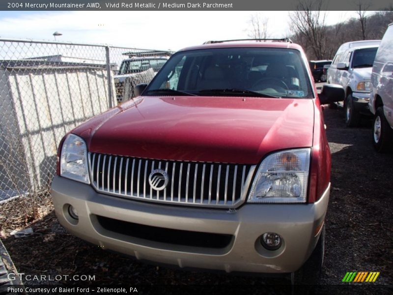 Vivid Red Metallic / Medium Dark Parchment 2004 Mercury Mountaineer AWD