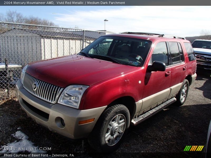 Vivid Red Metallic / Medium Dark Parchment 2004 Mercury Mountaineer AWD